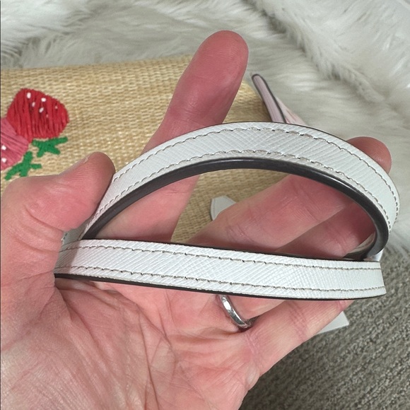 Kate Spade Tan Straw Tote with White and Pink Accents - Picture 11 of 17